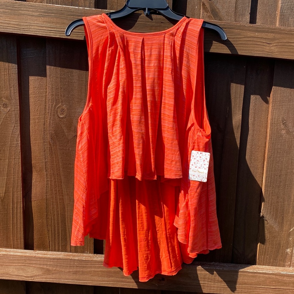 NWT Free People Turn It Up Tank Top Shirt ~ Scarlet Ibis Combo ~ NEW! - Picture 3 of 10